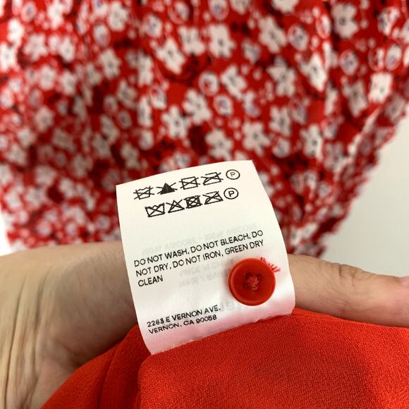 Reformation Andre Nina Sheath Midi Dress Womens Size 8 Red - Picture 16 of 16